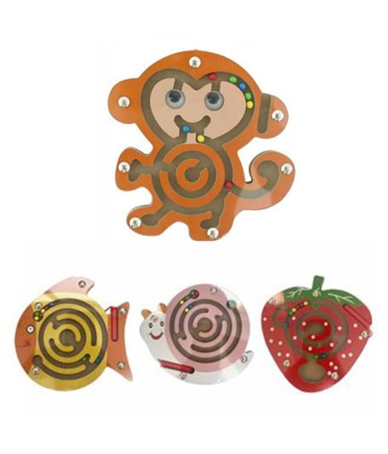 LABIRINTO CON CALAMITA IN LEGNO PALLINE GIOCATTOLO PER BAMBINI 74772