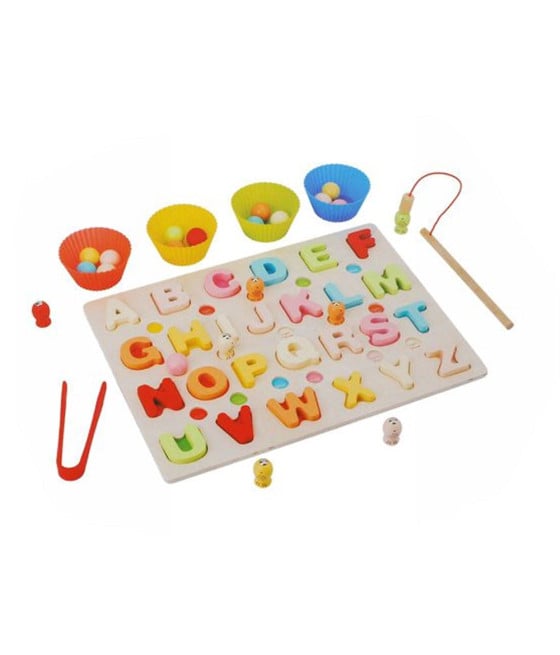 GIOCO DA TAVOLO LEGNO 3IN1 GIOCATTOLO EDUCATIVO BAMBINI LETTERE 07954