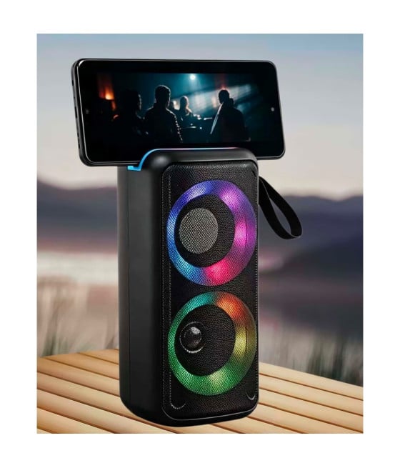 CASSA ALTOPARLANTE BLUETOOTH PORTATILE LUCI RGB LED SLOT PER SMARTPHONE