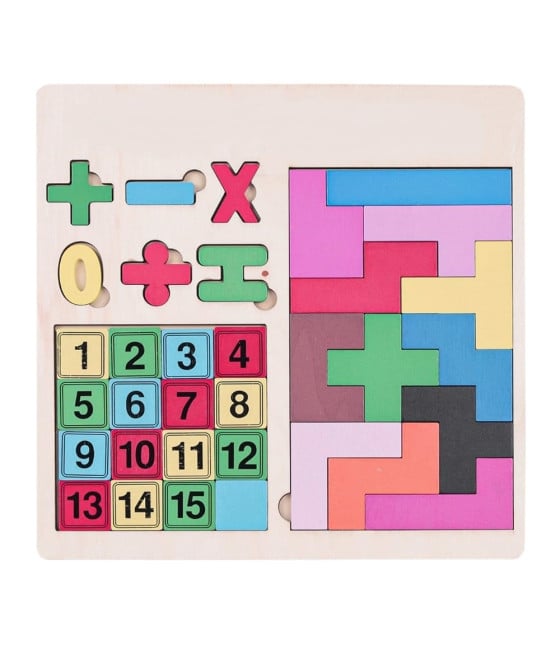 GIOCO IN LEGNO 3IN1 PUZZLE NUMERICO BLOCCHI RUSSI PER BAMBINI 07285