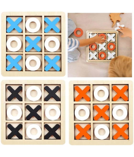 GIOCO DI TRIS IN LEGNO GIOCHI DA TAVOLO CLASSICO BAMBINI ADULTI 74369