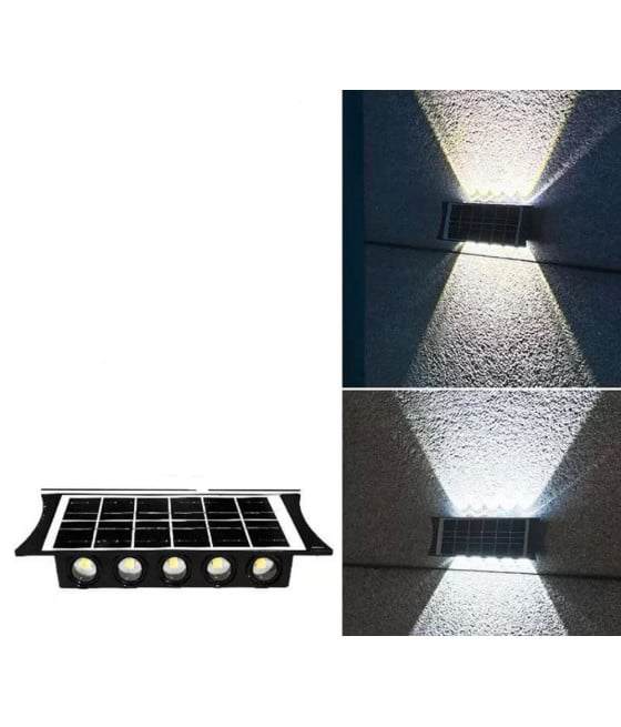 APPLIQUE PARETE DA ESTERNO RICARICA SOLARE BIDIREZIONALE IMPERMEABILE