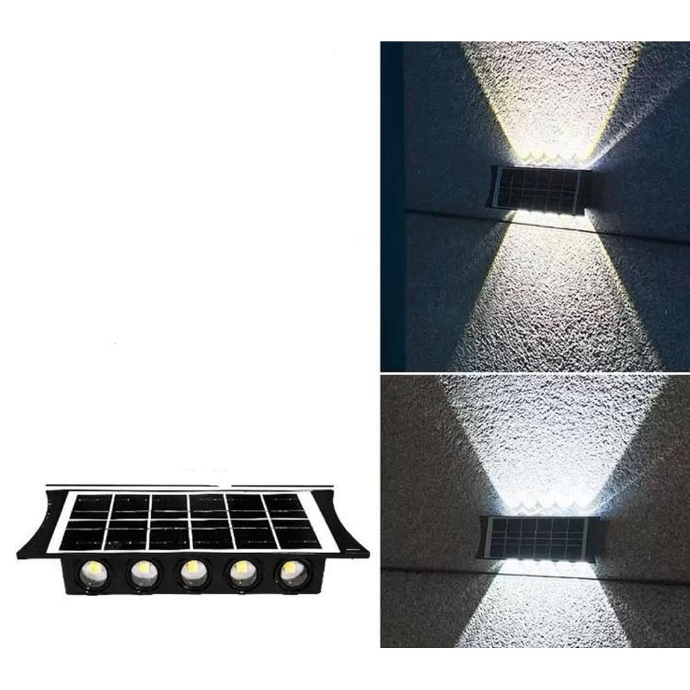 APPLIQUE PARETE DA ESTERNO RICARICA SOLARE BIDIREZIONALE IMPERMEABILE