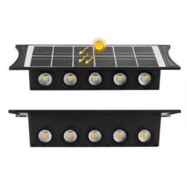 APPLIQUE PARETE DA ESTERNO RICARICA SOLARE BIDIREZIONALE IMPERMEABILE