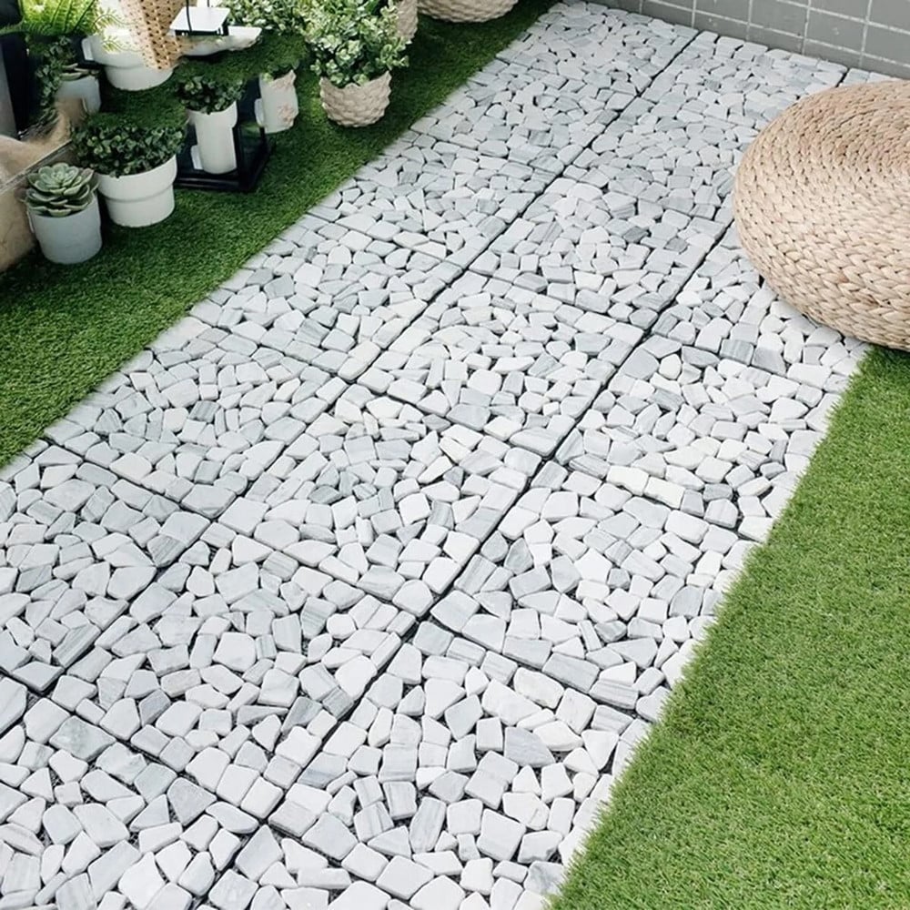 PIASTRELLA GIARDINO EFFETTO PIETRE GRIGIO PAVIMENTO ANTISCIVOLO INCASTRO