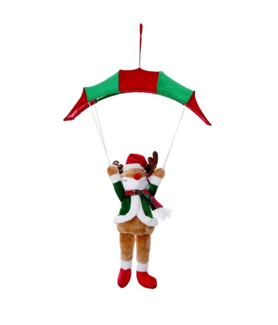 BAMBOLA APPENDINO DECORATIVA NATALIZIA FORMA RENNA CON PARAPENDIO 621067