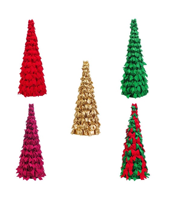 ALBERO DI NATALE DI FIOCCHI DECORATIVO 105CM ORNAMENTO NATALIZIO