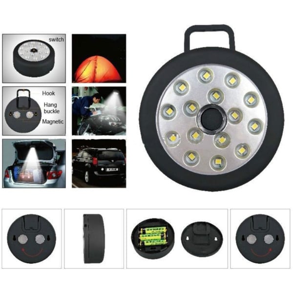 FARETTO 15 LED SMD PUNTO LUCE ARMADIO BATTERIE LAMPADA PLAFONIERA CASA EMERGENZA