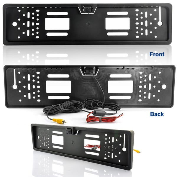 PORTATARGA CON TELECAMERA RETROMARCIA AUTO RETROCAMERA 4 LED 170 ° VISIONE NOTTE