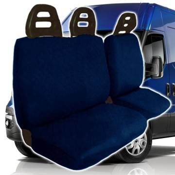 Lupex Shop Coprisedili auto compatibili con 600 Seicento, Nero/Blu scuro,  Made in Italy, tessuto poliestere, set sedili completi anteriori e