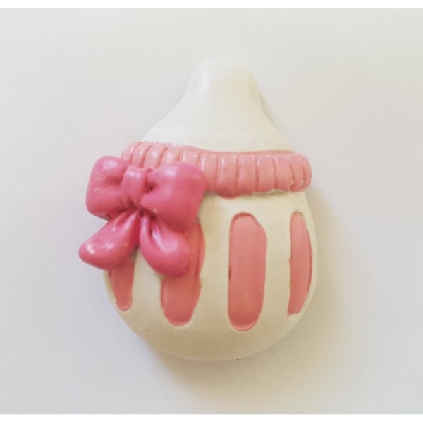 12 PEZZI BOMBONIERA BIBERON ROSA CIUCCIOTTO CERAMICA MAGNETE BATTESIMO NASCITA