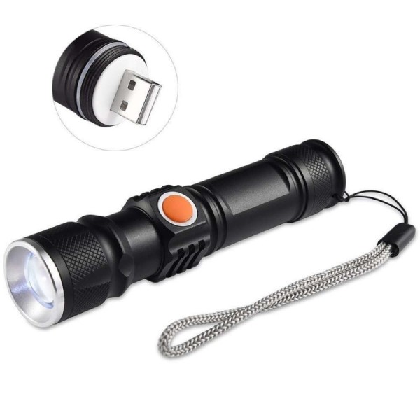 Acquista Mini torcia a LED ricaricabile USB Piccola torcia portatile con  zoom a lungo raggio con clip Luci da campeggio esterne a luce forte