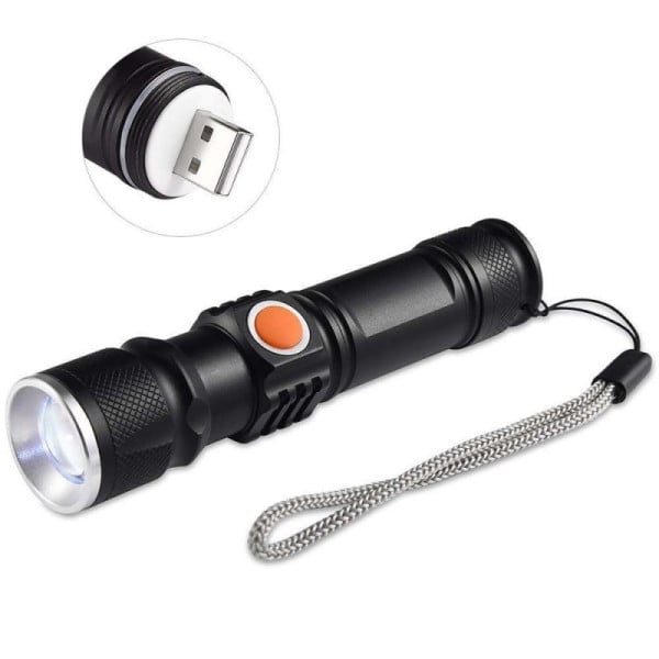 MINI TORCIA T6 LED TASCABILE CREE ZOOM 3 MODALITà RICARICABILE USB ELETTRICA