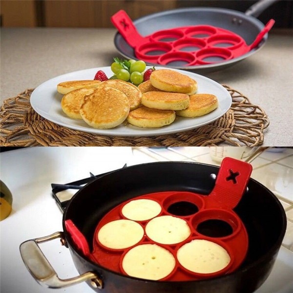 STAMPO IN SILICONE PER PANCAKES CUCINA FRITTELLE ANTIADERENTE PADELLA  OMELETTE