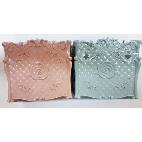 PORTA SPAZZOLINO 2 VASCHETTE SPAZZOLINI DENTIFRICIO CON VENTOSA ACCESSORI BAGNO