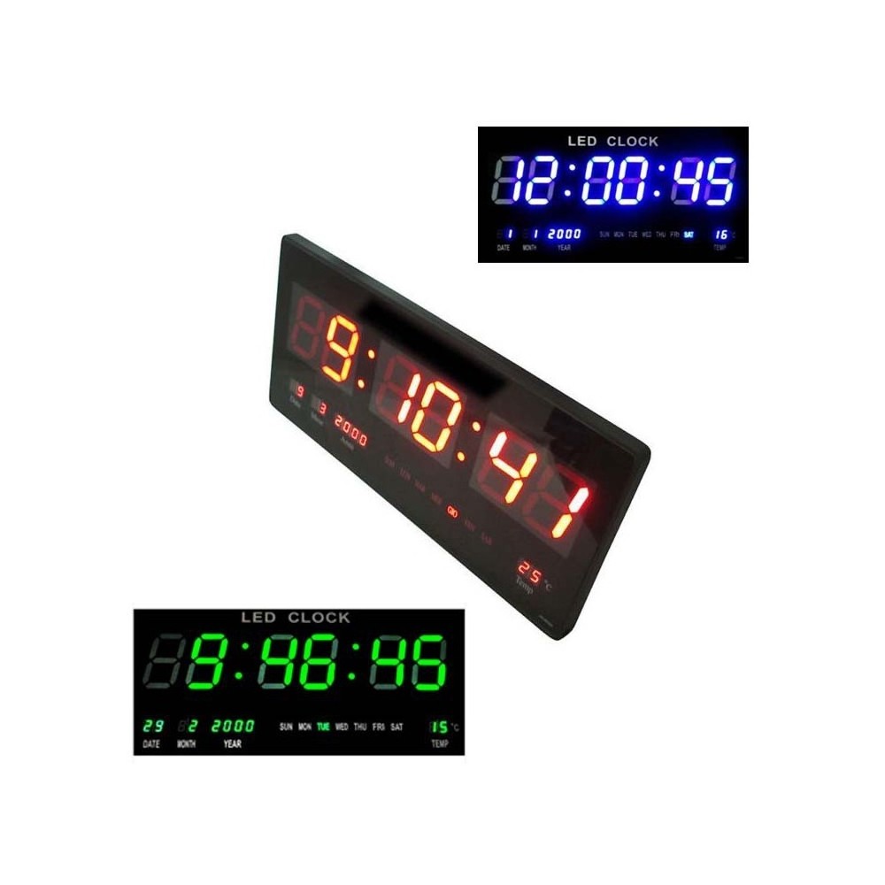 Orologio Digitale Parete LED Sveglia Calendario Display Temperatura  Decorazione