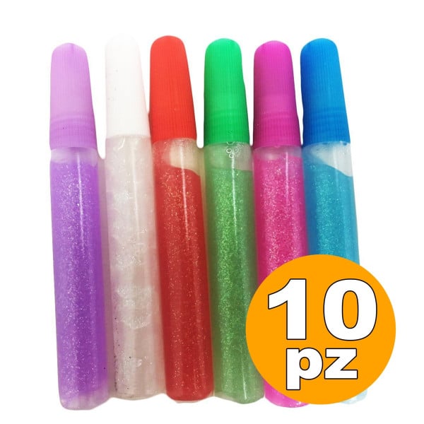 TUBETTI DI COLLA GLITTER COLORE DECORAZIONI NATALE FESTE LAVORETTI CASA SCUOLA