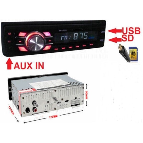 BES-18287 - AUTORADIO - beselettronica - Autoradio Stereo Auto Bluetooth  Fronte Estraibile Radio FM MP3 USB AUX 8201