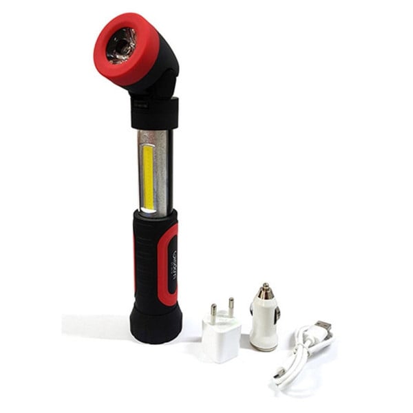 TORCIA DOPPIA LUCE LED CON BASE MAGNETICA DA LAVORO RICARICABILE USB DT-2018