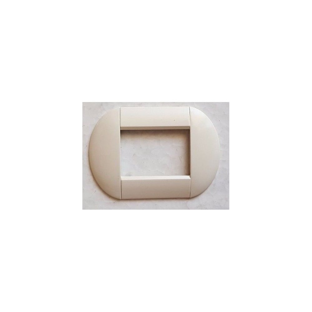 Trade Shop - Placca Placche Placchette Compatibili Living International Light Bombate Bticino - Avorio -3 Fori -