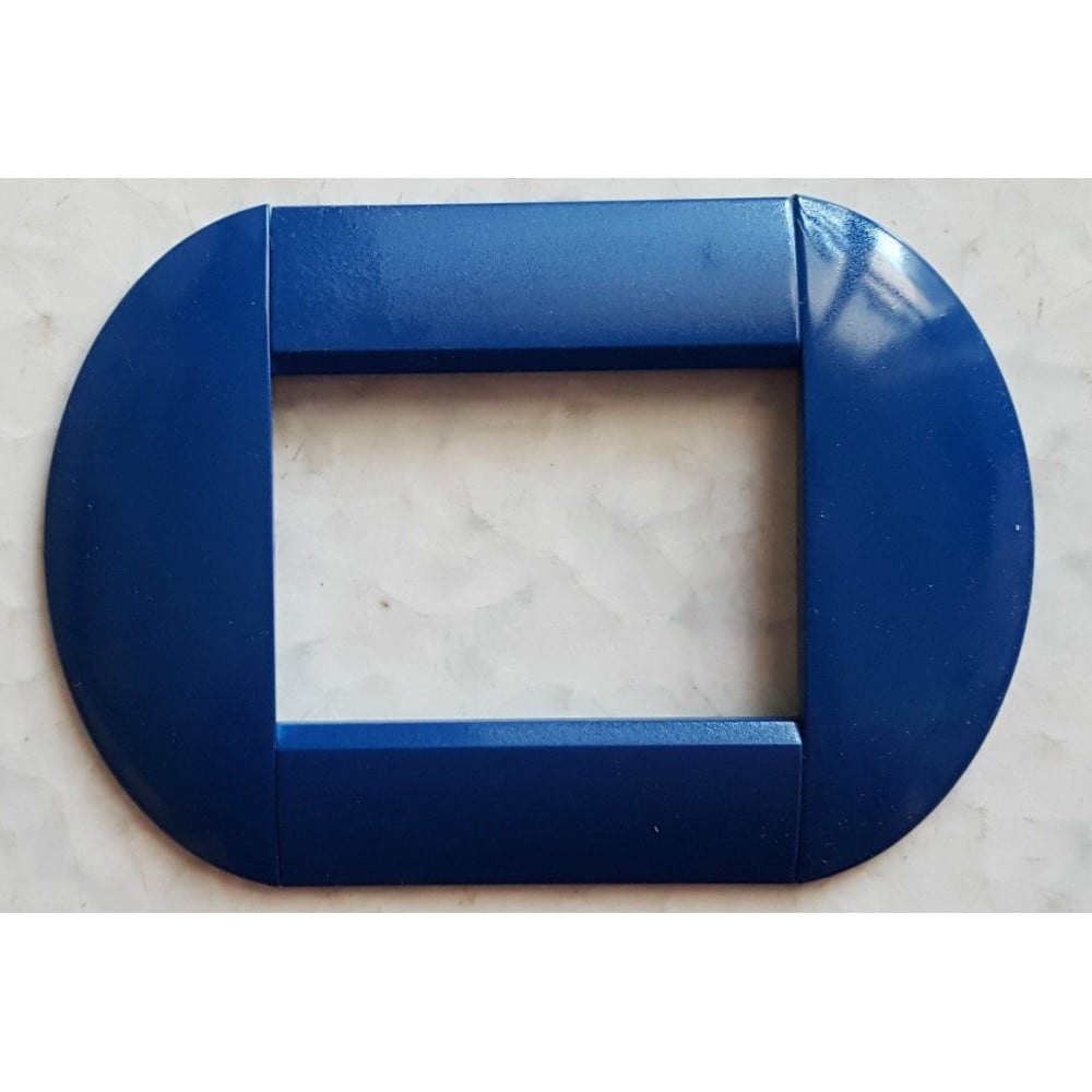 Trade Shop - Placca Placche Placchette Compatibili Living International Light Bombate Bticino - Blu -3 Fori -