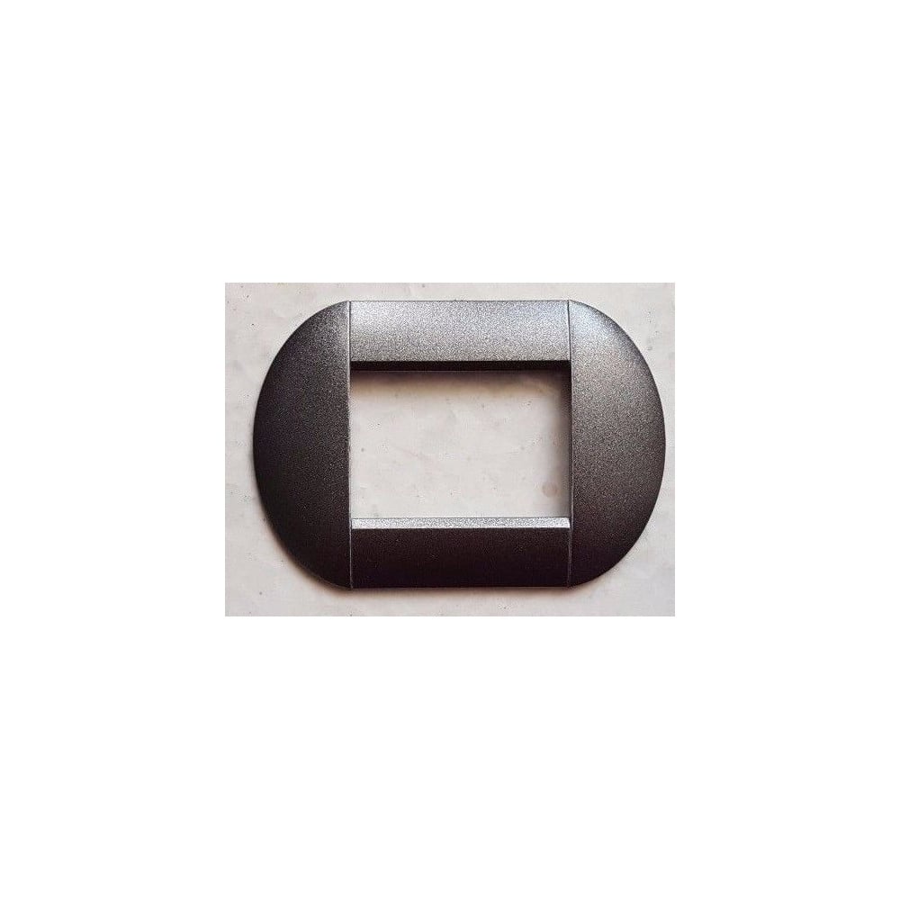 Trade Shop - Placca Placche Placchette Compatibili Living International Light Bombate Bticino - Grigio Metallizzato -3 Fori -