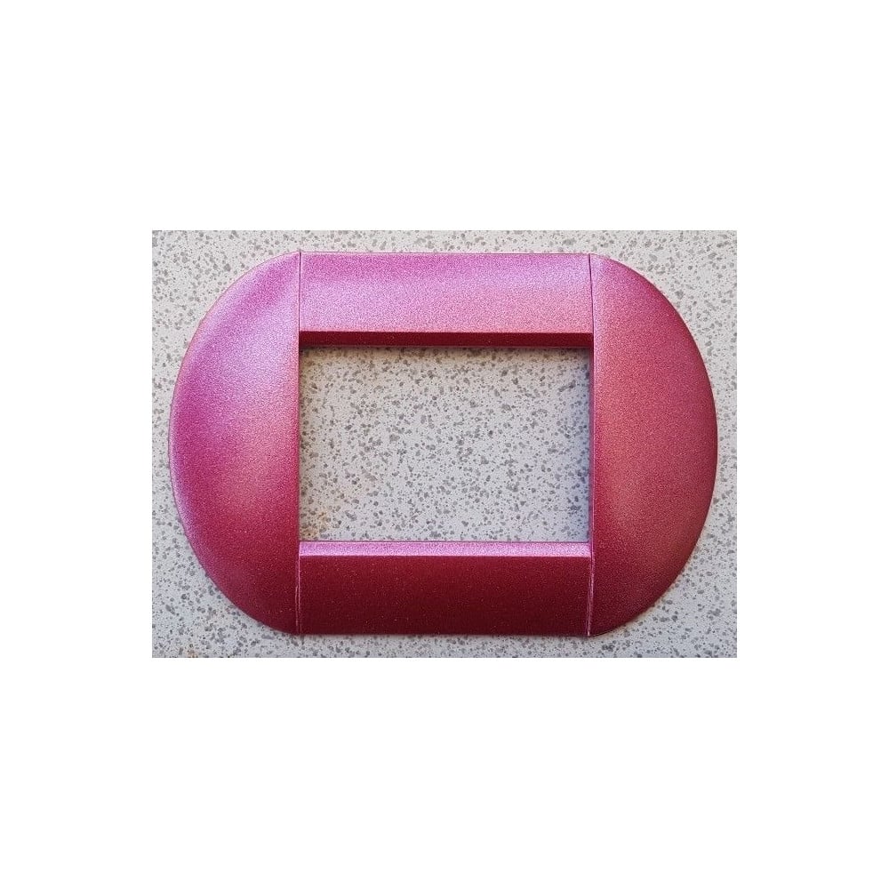 Trade Shop - Placca Placche Placchette Compatibili Living International Light Bombate Bticino - Rosa Metallizzato -4 Fori -