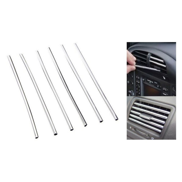 10 STRISCE CROMATE UNIVERSALI PER BOCCHETTA ARIA CONDIZIONATA CHROME 21.5 CM