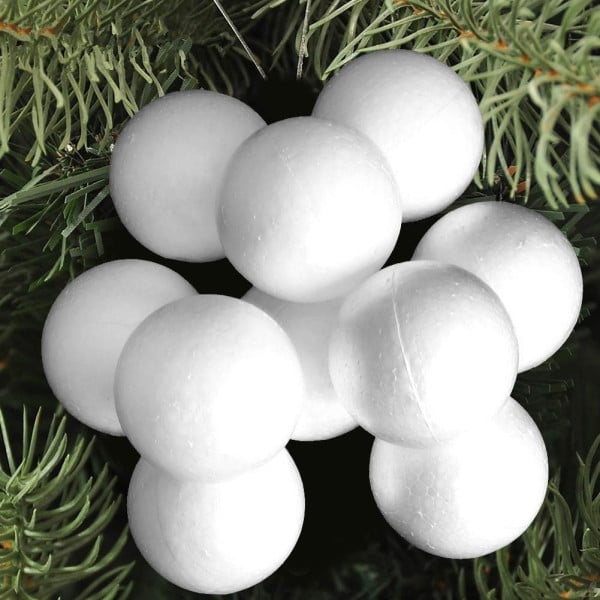 12 PALLINE DI POLISTIROLO CONFEZIONE PALLA NATALIZIA 10CM DECORAZIONI NATALIZIE
