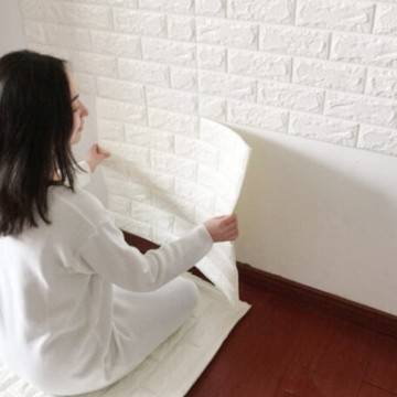 Pannello Spugna 3D Mattoni Giallo Adesivo Pareti Sfondo Casa Muri 30X60Cm -  ND - Idee regalo