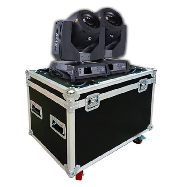 2 TESTE MOBILI BEAM 230 SPOT LED RGB 30W PROIETTORE DISCOTECA CON FLIGHT CASE
