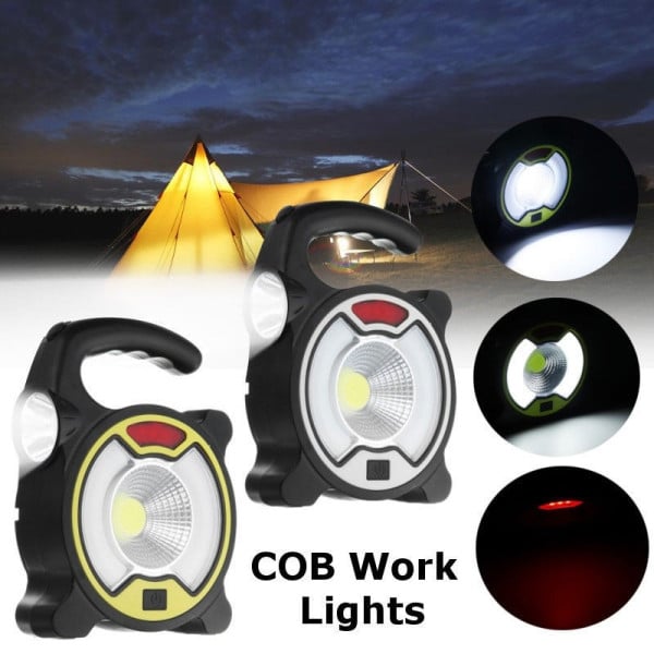 TORCIA LED COB EMERGENZA LUCA FARO DA LAVORO RICARICABILE CON PANNELLO SOLARE