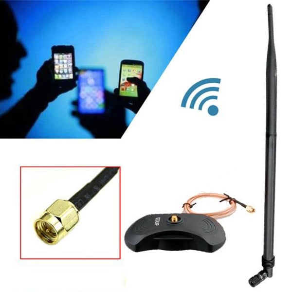 ANTENNA WIFI WIRELESS OMNIDIREZIONALE 28dBi ATTACCO RP-SMA 2.4GHz BASE MAGNETICA