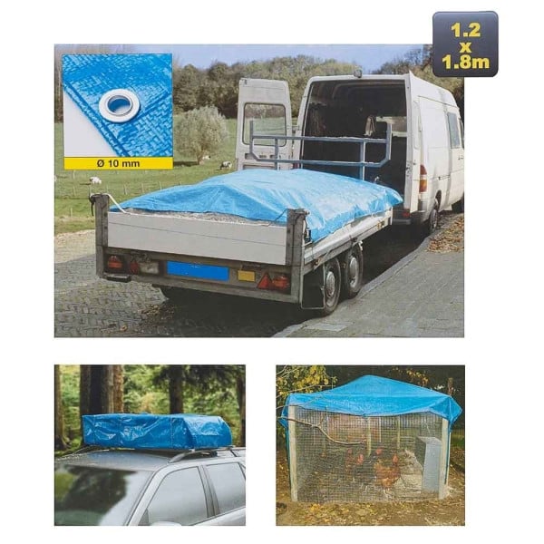 TELO COPRITUTTO POLIETILENE IMPERMEABILE CON OCCHIELLI 1,8 X 1,2 MT FAI DA TE