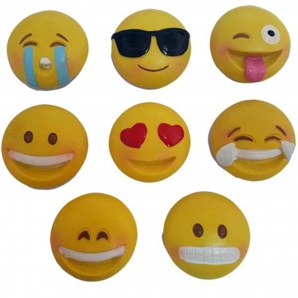 12 PEZZI BOMBONIERA  FACCINE EMOJI EMOTICON CERAMICA CALAMITA COMPLEANNO 18 ANNI