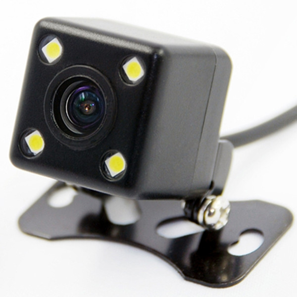 TELECAMERA RETROMARCIA RETROCAMERA CON STAFFA AUTO CAMPER SUV FILO COLORI 4 LED