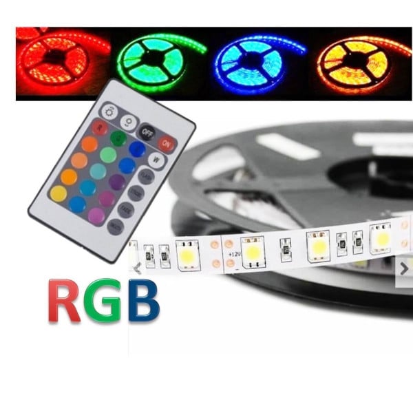 STRIP SMD BOBINA STRISCIA LED 5050 FLESSIBILE 5MT ADESIVA INTERNO ESTERNO IP65
