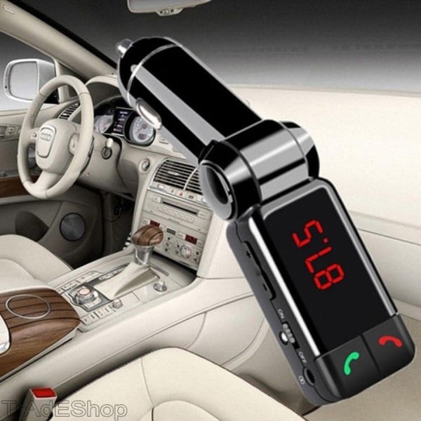 TRASMETTITORE BLUETOOTH VIVAVOCE CON DISPLAY FM LETTORE MP3 USB MODULATORE AUTO