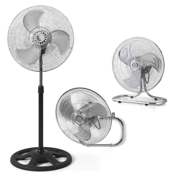VENTILATORE 3IN1 PIANTANA DA TAVOLO PARETE 3 VELOCITÀ OSCILLAZIONE 55W PALE 45CM