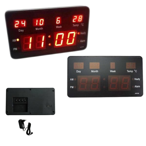 OROLOGIO DIGITALE A LED DA PARETE DA SCRIVANIA DATA TEMPERATURA SVEGLIA JH2158