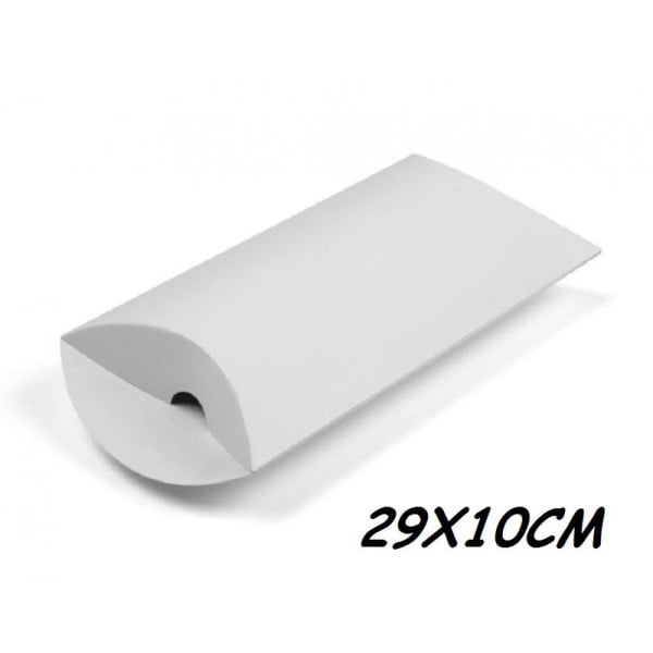 SET 10 BOMBONIERA SCATOLA BIANCO BUSTA 29x10CM CARTA LUCIDA PORTACONFETTI REGALO MATRIMONI