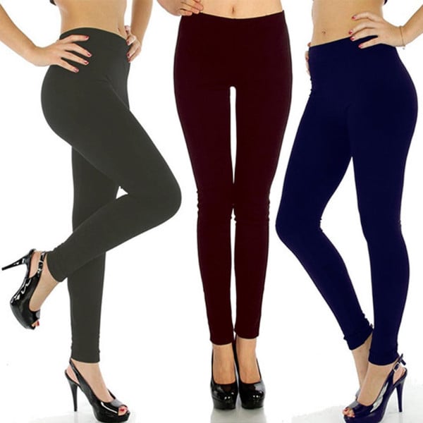 3 LEGGINGS MOD.905 DONNA FELPATI COMODI CALDI ELEGANTI 3PZ. LEGGINGS VARI COLORI