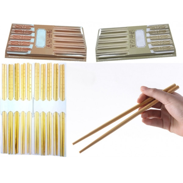 SET 10 COPPIE DI BACCHETTE LEGNO disegni BAMBOO GIAPPONESI CINESI SUSHI CIBO
