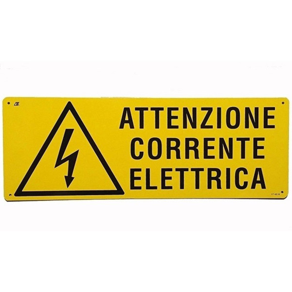 CARTELLO ATTENZIONE CORRENTE ELETTRICA SEGNALETICA SICUREZZA AVVERTIMENTO