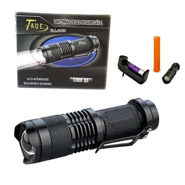 MINI TORCIA LAMPADA IMPERMEABILE LED CREE LUCE BIANCA RICARICABILE ZOO