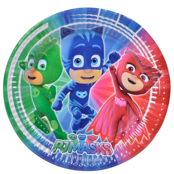 SET 24 PEZZI PIATTI USA E GETTA PIATTO 19.5 CM PJ MASK NICKELODEON pijamax