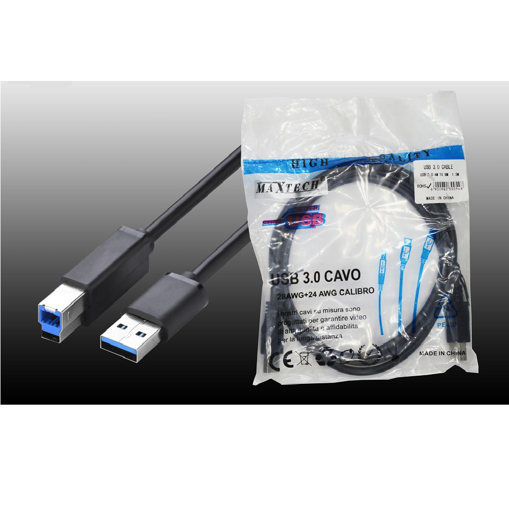 Cavo USB 3.0 SuperSpeed per stampante tipo A/B ad alta velocita' M/M - 1m