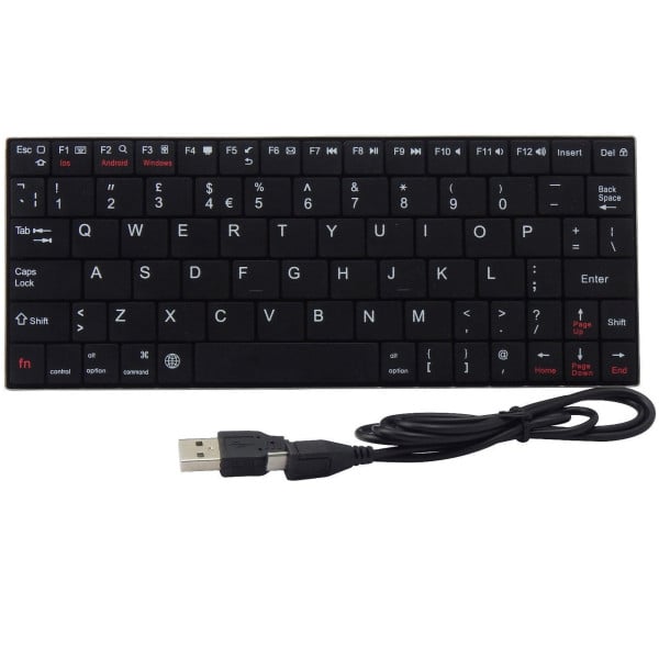TASTIERA BLUETOOTH 3.0 HB 2000 PER WINDOWS ANDROID CELLULARE SMARTPHONE NERO