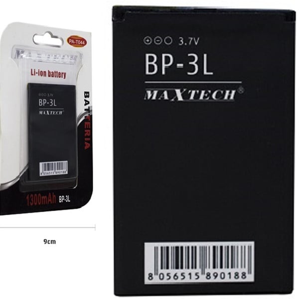 BATTERIA A LITIO COMPATIBILE CON BP-3L 1300MAH 3,7V MAXTECH PA-T044