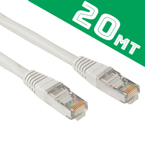 Cavo di rete Ethernet Lan RJ45 20 metri Cat5 Bobina già cablato e testato